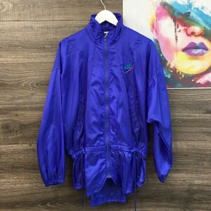 Vintage Nike‎ Windbreaker Jacket Purple Lady Foot Locker Womens Medium Full Zip